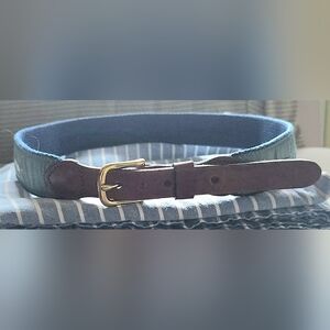 Leather Man Ltd. Canvas And Leather Belt Featuring Billfish Essex, Ct.
